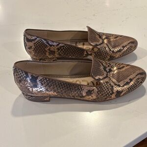 Sam Edelman Metallic Snakeskin Loafers